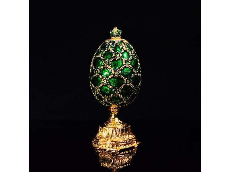 QIFU Russia Red Blue Green Faberge Egg And Miniature Castle In Crafts For Home Carousel 1