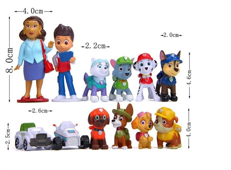 Paw Patrol and ride figures set of 10 cake decoration Carousel 2