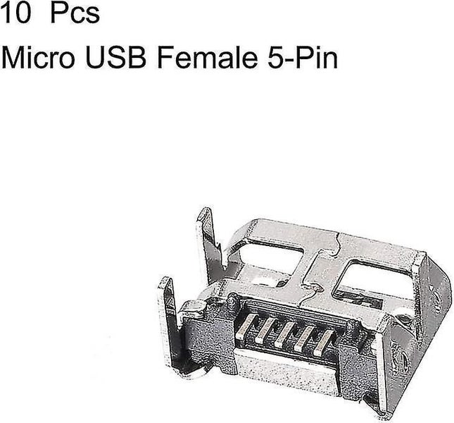 10pcs Micro Usb Female Socket Connector Jack Port, 5-pin Dip 180 Degree, Repair Carousel 2