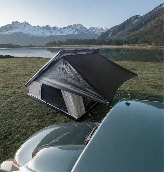 High Quality Water-Proof Canvas Roof Top Tent Roof Canopy For Car w/ Ladder Carousel 2
