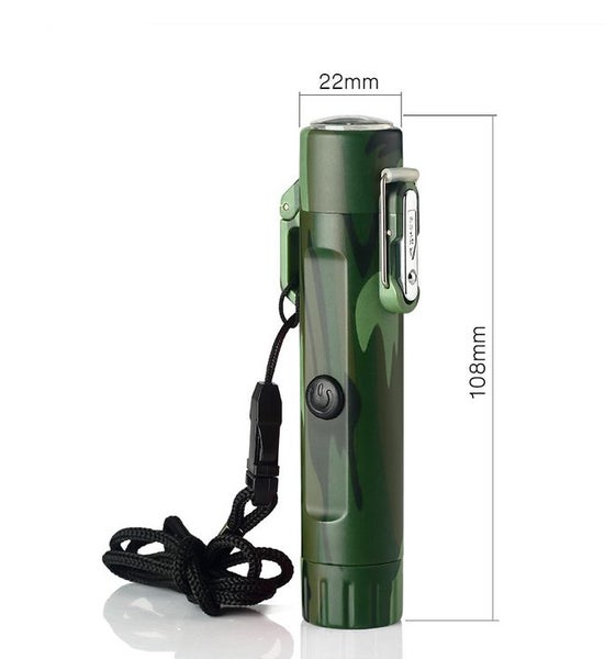 USB Portable Electric ARC Plasma Lighter with Flashlight Compass Outdoor Lighter Carousel 9