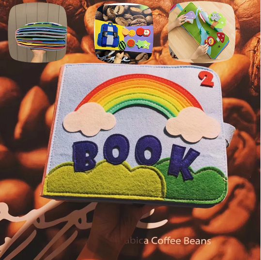 Washable Montessori Baby Busy Board 3D Toddlers Story Cloth Book Education Toys Carousel 1