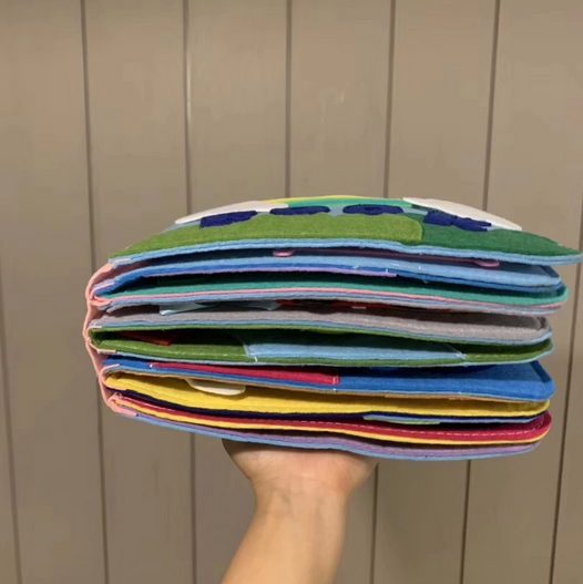 Washable Montessori Baby Busy Board 3D Toddlers Story Cloth Book Education Toys Carousel 2