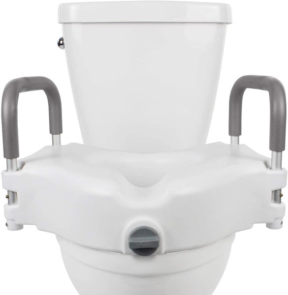 2 in 1 Raised Toilet Seat with Removable Padded Arms, Standard Seat Carousel 2
