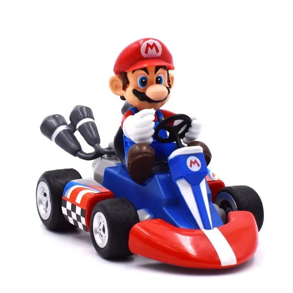 12CM Super Mario Action Figure Toys Pull Back Car Anime Game Doll Gifts for Kids Carousel 1