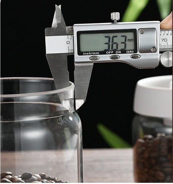 Glass Coffee Canister with Airtight Seal for Tea & Beans Storage - White Carousel 2