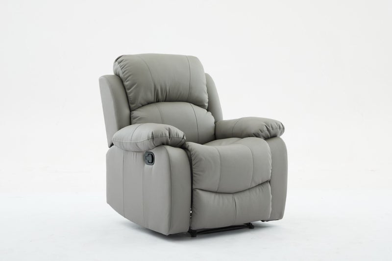 SX Deluxe PU Leather 1 Seater Light Grey Recliner Carousel 2