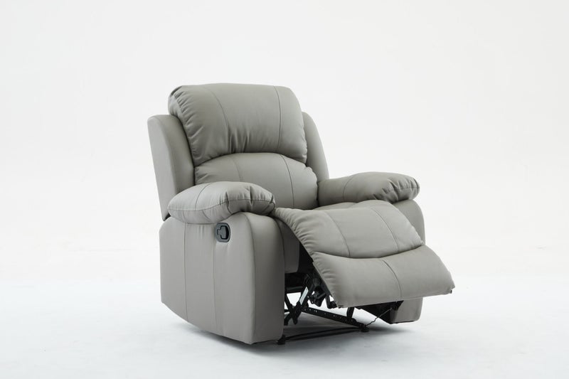 SX Deluxe PU Leather 1 Seater Light Grey Recliner Carousel 3