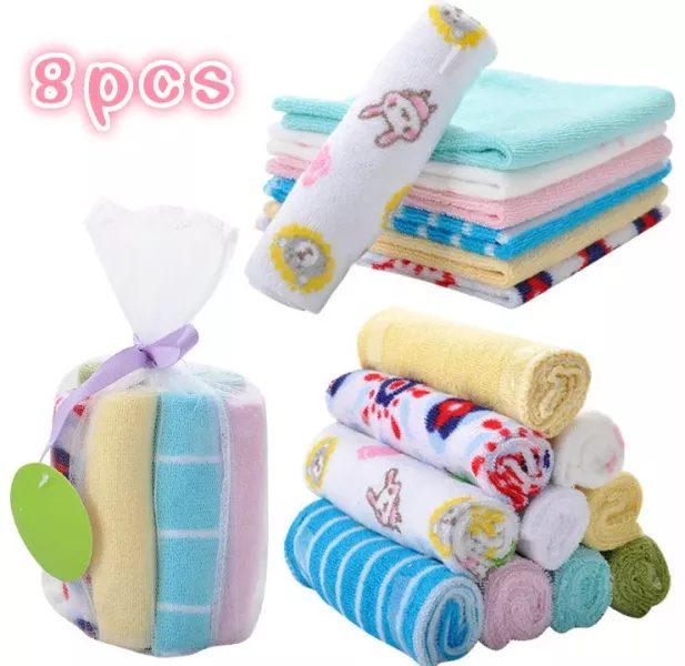 8pcs/lot Baby Feeding Towel For Face Cleaning Headband Carousel 2