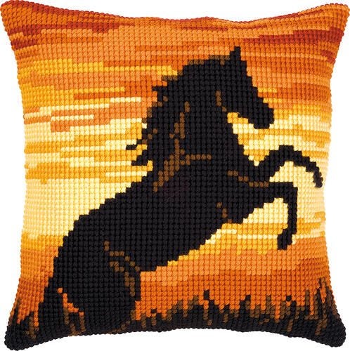 Vervaco Cross Stitch Cushion Kit - Stallion Carousel 1
