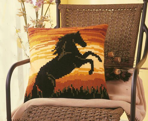 Vervaco Cross Stitch Cushion Kit - Stallion Carousel 2