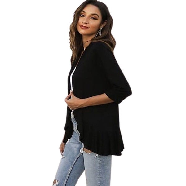 Ladies Basic Knit Short Cardigan Carousel 2