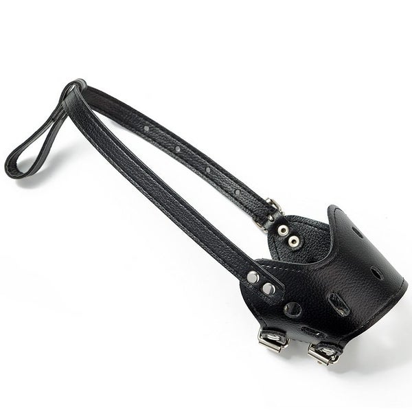 Dog Muzzle Dog Mask dog mouth cover Adjustable Breathable PU Leather Size L Carousel 2