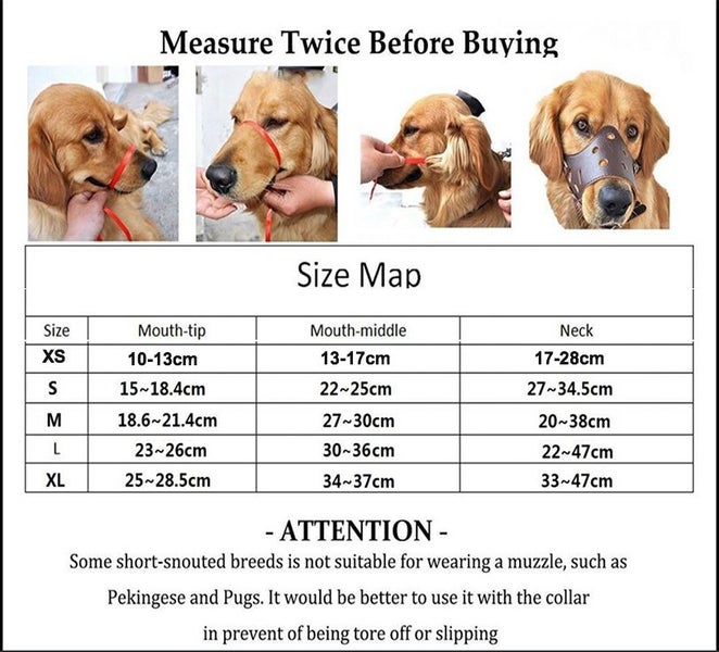 Dog Muzzle Dog Mask dog mouth cover Adjustable Breathable PU Leather Size L Carousel 4