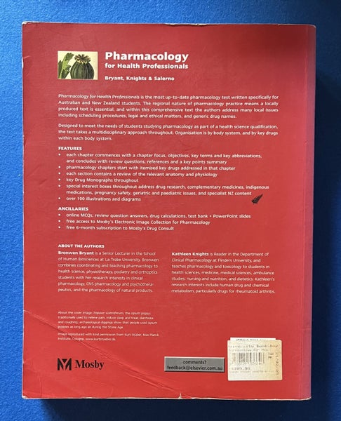 Pharmacology For Health Professionals - Bryant , Knights and Salerno Carousel 8