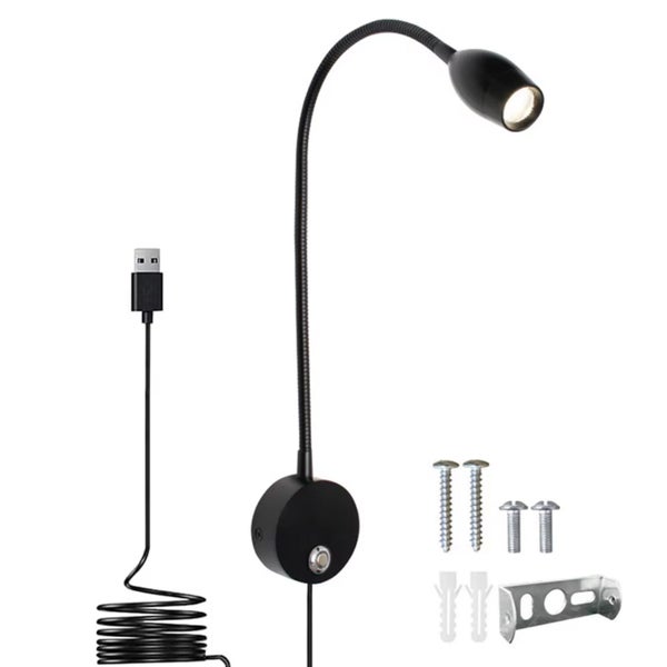 Flexible gooseneck LED bedside reading light Carousel 1