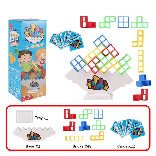 Tetra Tower Balance Stacking Blocks Game, Board Games for 2 Players+ Family Carousel 1