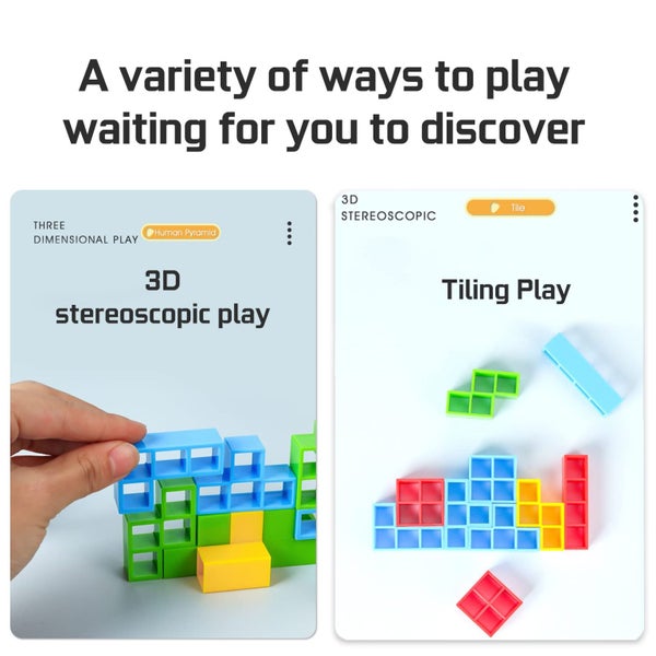 Tetra Tower Balance Stacking Blocks Game, Board Games for 2 Players+ Family Carousel 2