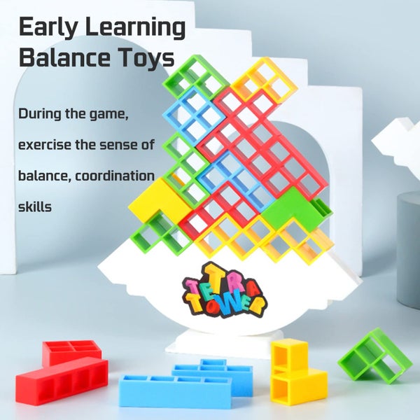 Tetra Tower Balance Stacking Blocks Game, Board Games for 2 Players+ Family Carousel 7
