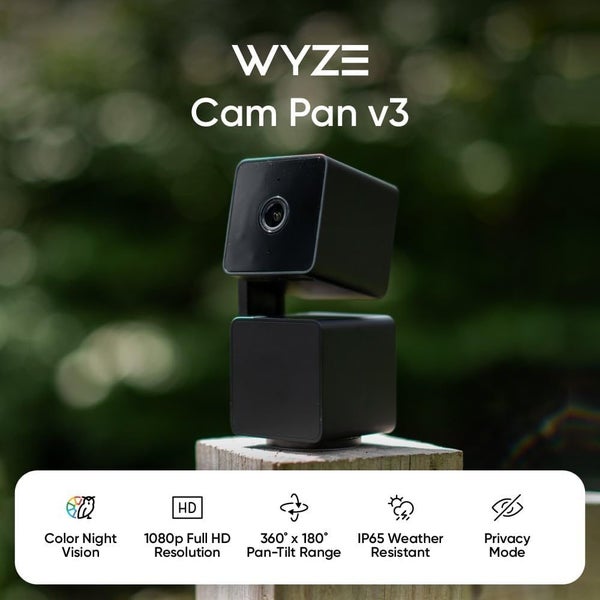 WYZE Cam Pan v3 PTZ Indoor / Outdoor Camera - Black Carousel 1