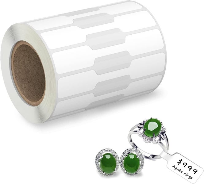 NEW 500Pcs/Roll Rectangle Jewelry Tags Roll for Necklace Earring Price Identify Carousel 1