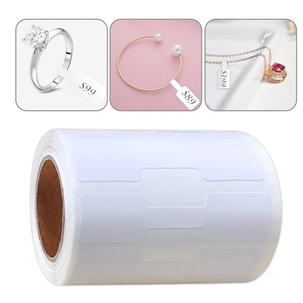 NEW 500Pcs/Roll Rectangle Jewelry Tags Roll for Necklace Earring Price Identify Carousel 2