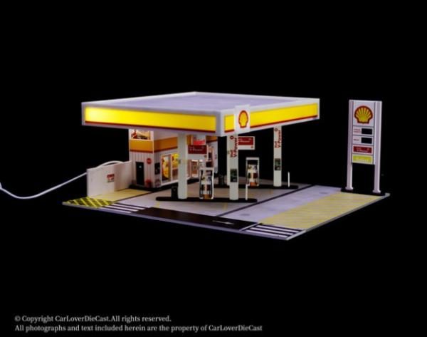 G-Fans 1/64 Shell Service Station with LED Lights **NEW IN BOX** Carousel 2