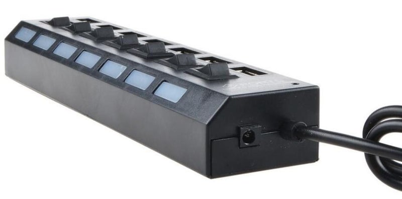 7 Port USB 2.0 Hub with On/Off Switches For Laptop PC with BLUE LED Carousel 6