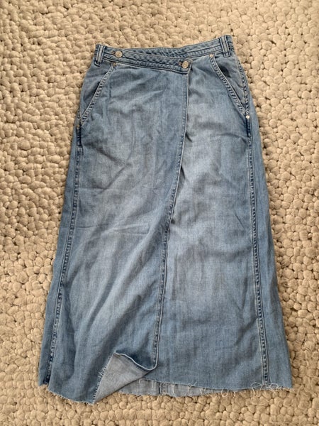 New Free people denim wrap skirt SIZE 29 Carousel 4