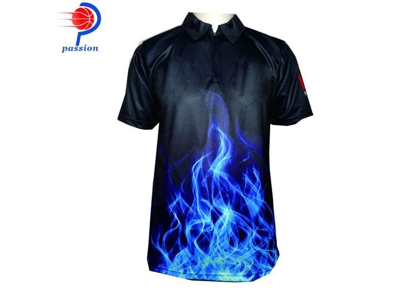 Black Blue Fire Design 3 Button-Up Bowling Team Shirts Accepted Carousel 1