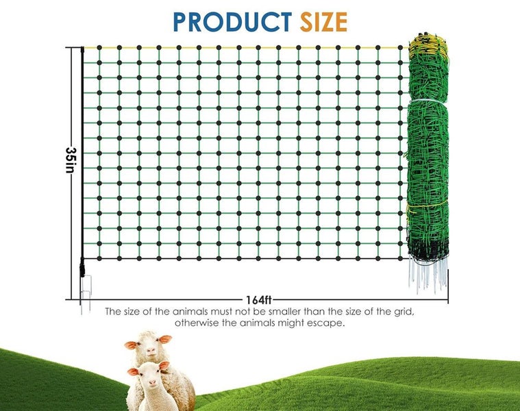 Netting Fence - 50M, ELECTRIC NET POULTRY CHICKEN DOUBLE TIP 90CM X 50M Carousel 9