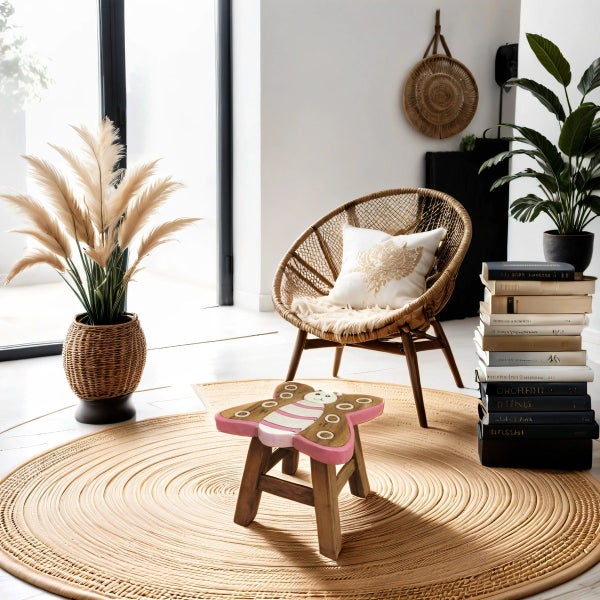 Kids Wooden Stool Butterfly MANGO TREES Children Chair Toldder Step Stool Carousel 1
