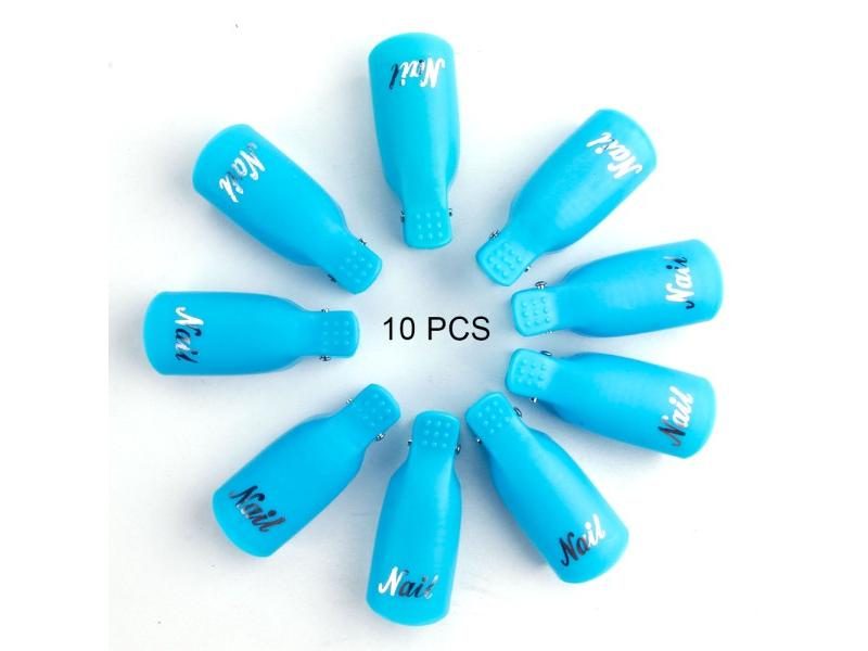 10PCS Plastic Nail Clips Soak Off Gel Polish Remover Wraps Tools Nail Cleaner Carousel 1
