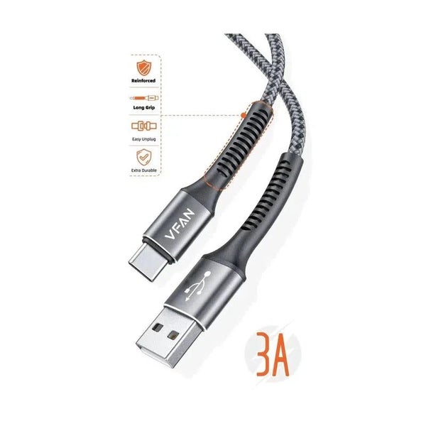 VFAN X22 USB-C to Lightning Fast Charging Cable PD30W 2 Mts - Black Carousel 1