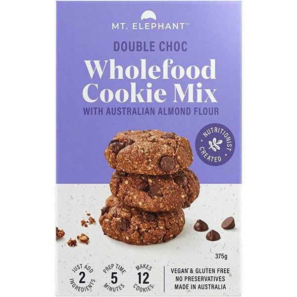 Mt. Elephant Wholefood Cookie Mix Double Choc 5x375g Carousel 1