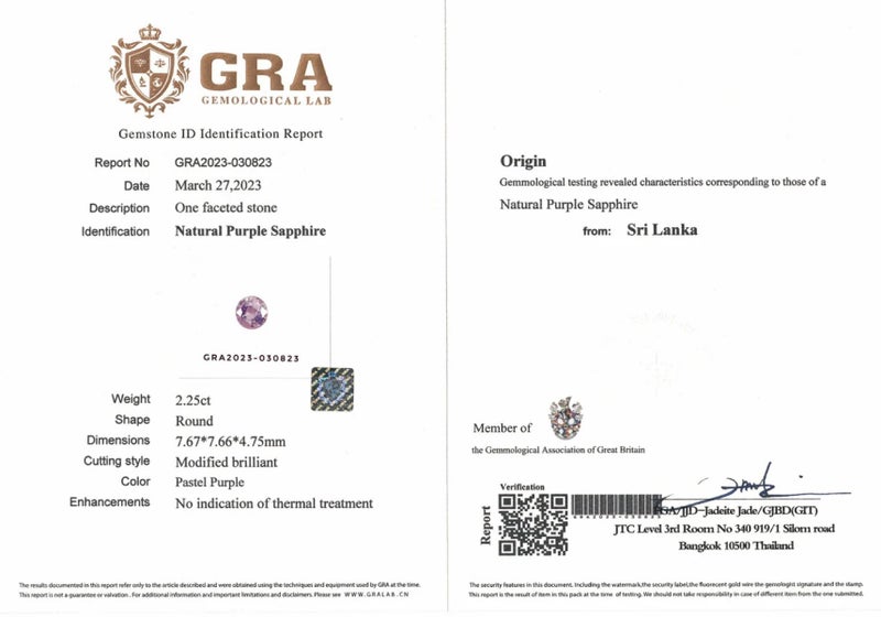 2.25ct Lilac Sapphire - Precious Gemstone Boutique Carousel 4