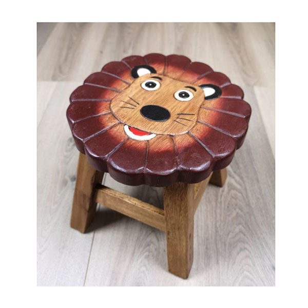 Kids Wooden Stool Lion Carousel 1