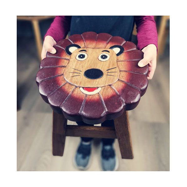 Kids Wooden Stool Lion Carousel 2