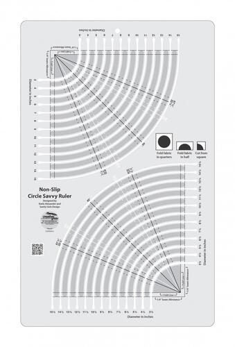 Creative Grids Circle Savvy 11-3/4in x 18-1/2in Quilt Ruler Carousel 1