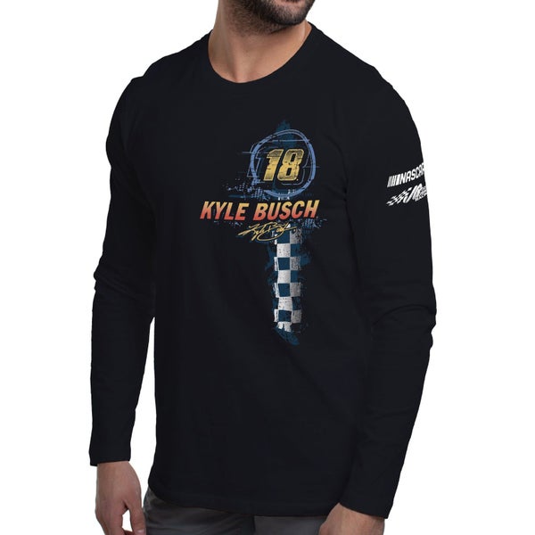 DelSol NASCAR Mens Classic Long Sleeve Crew Tee - Kyle Busch - 8 Black by Del... Carousel 1