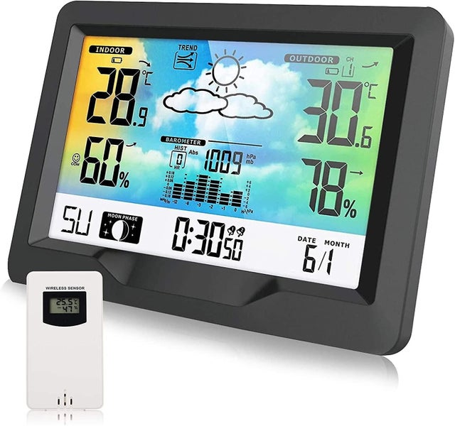 wireless Weather Station, Radio Weather Station With Outdoor Sensor, Multifunct Carousel 1