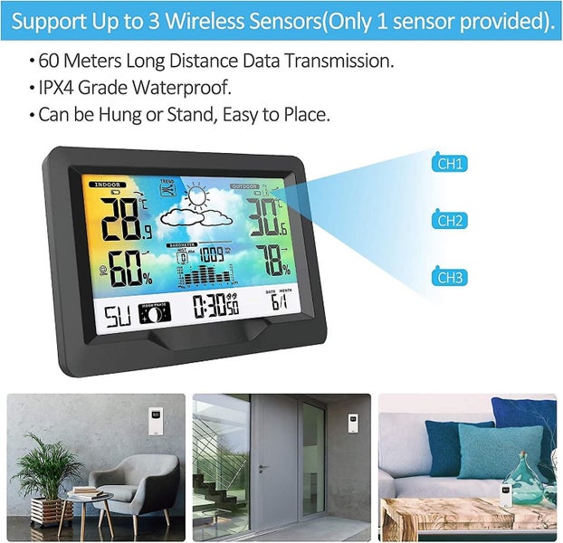 wireless Weather Station, Radio Weather Station With Outdoor Sensor, Multifunct Carousel 2