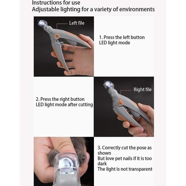Led Light Anti-blood Position Manicure Supplies Cat Dog Nail Clippers Pet Claw Carousel 5