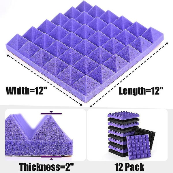 12 Pack Sound Proof Foam Panels,acoustic Foam Panels High Density Sound Absorpti Carousel 2