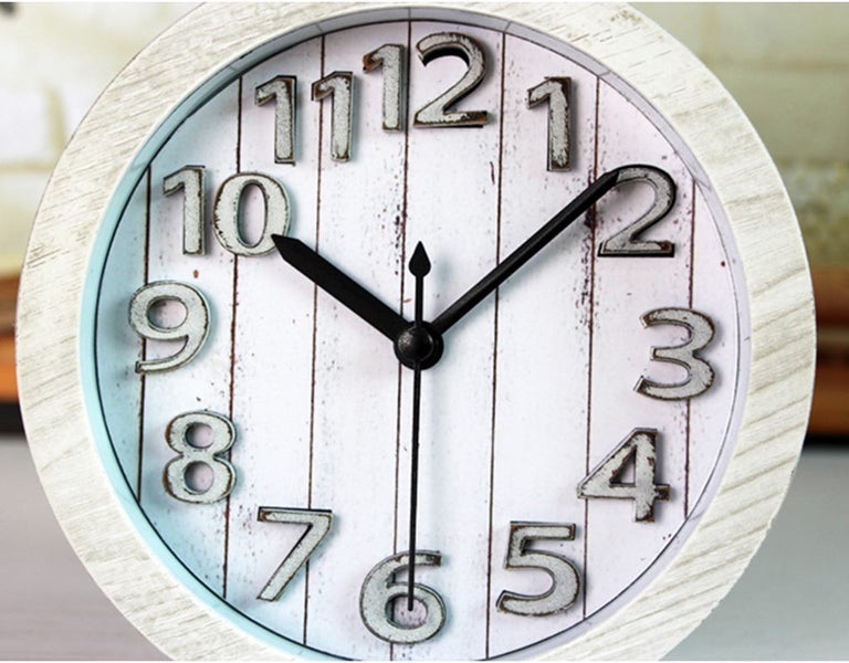 Alarm Clock Retro Wood Non-radiation Bed Head Mute Living Room Bedroom Clock Carousel 1
