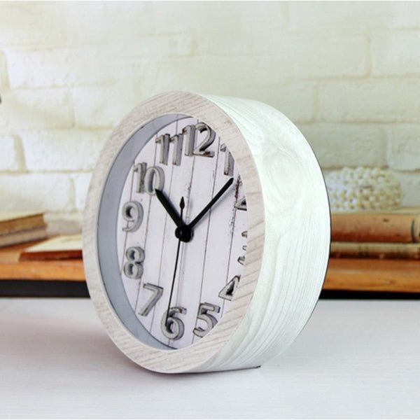 Alarm Clock Retro Wood Non-radiation Bed Head Mute Living Room Bedroom Clock Carousel 2