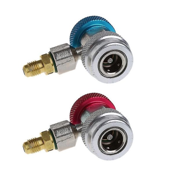 2pcs Car Auto Freon R134a Quick Coupler Adapters Air Conditioning Carousel 1