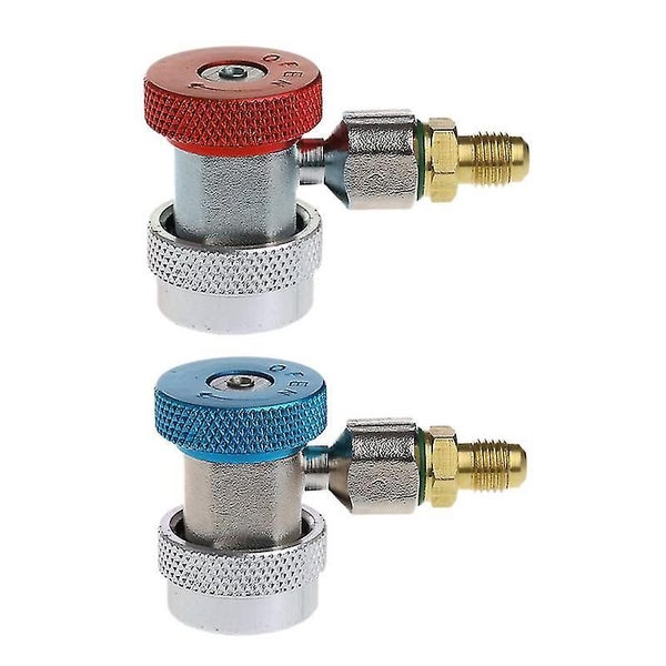2pcs Car Auto Freon R134a Quick Coupler Adapters Air Conditioning Carousel 2