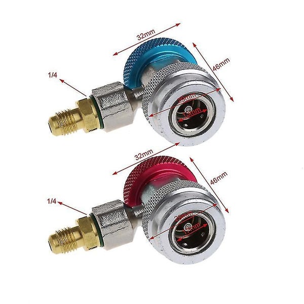 2pcs Car Auto Freon R134a Quick Coupler Adapters Air Conditioning Carousel 3