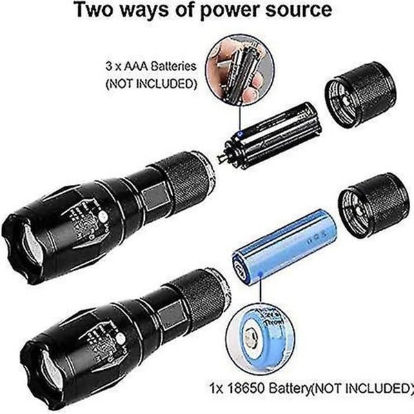 Led Red Light Flashlight 500 Lumens Rechargeable Led Torch Waterproof Zoomable Carousel 2